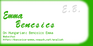 emma bencsics business card